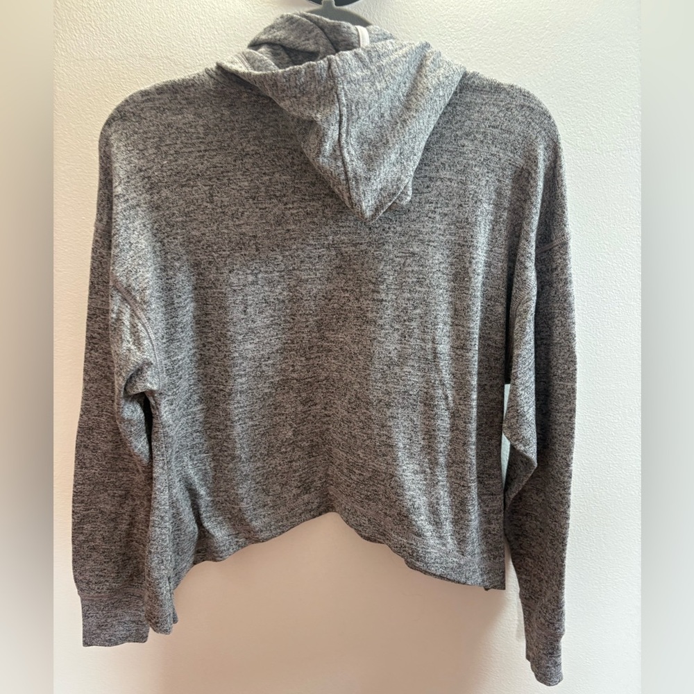 Gray Cropped Boxy Hoodie Sweatshirt XS - Picture 3 of 3